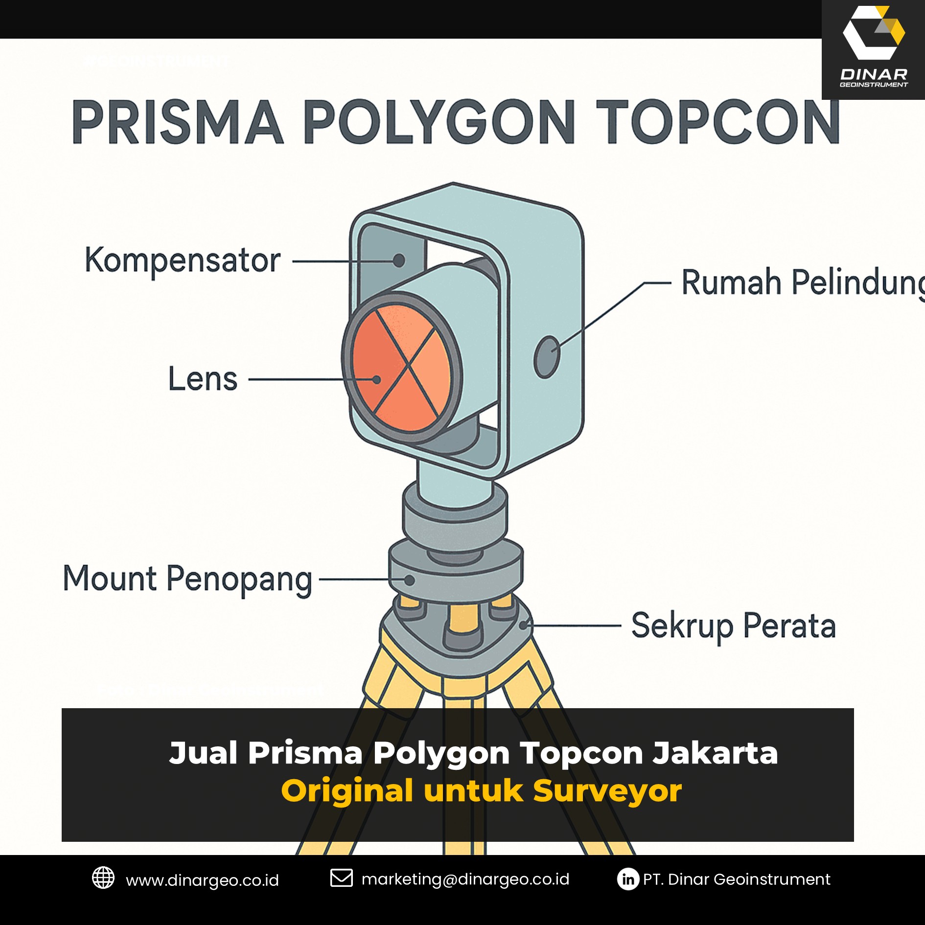 Jual Prisma Polygon Topcon Jakarta Original untuk Surveyor