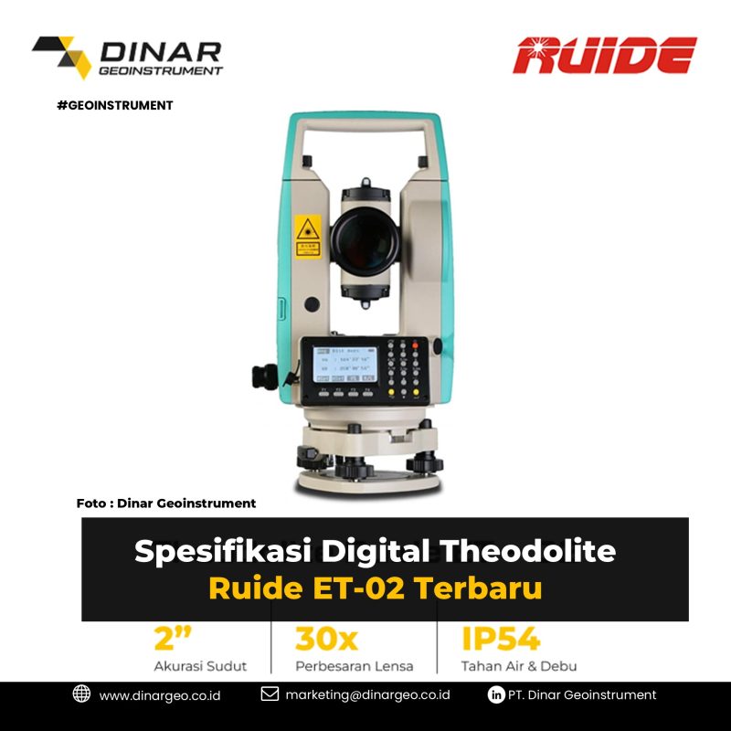 Spesifikasi Digital Theodolite Ruide ET-02 Terbaru